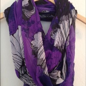 Purple scarf.