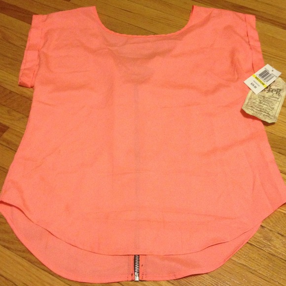 Neon zip-back top