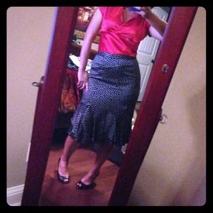 Black and white polka dot skirt