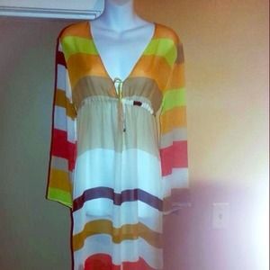 BUNDLED Striped Color Block Maxi Cover Up