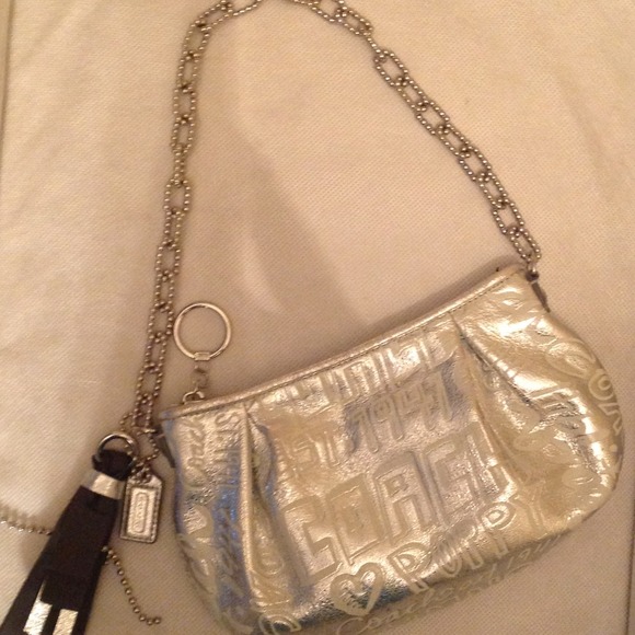 SOLD!!! Amazeballs Unique Silver Coach Purse