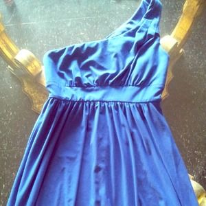 Forever 21 Blue One Shoulder Dress Size Small