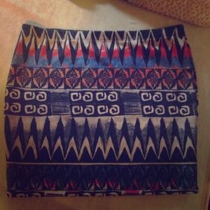 Aztec Print Mini Skirt