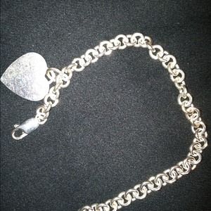 Sterling silver 7" heart braclet