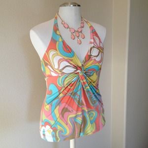 Silk Trina Turk Halter Top