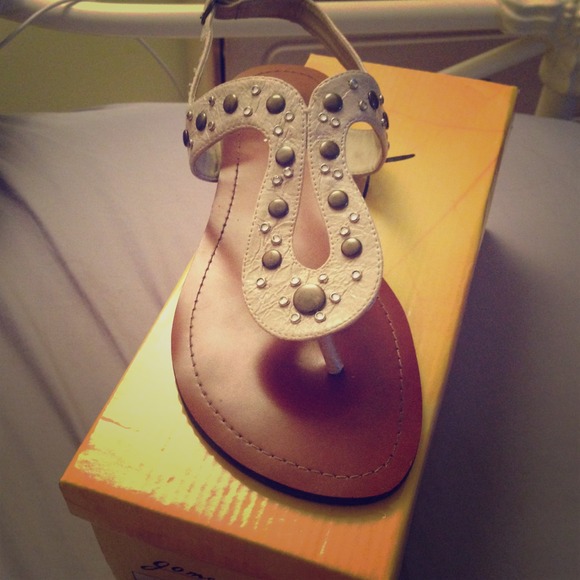 Ivory studded sandals worn no more than two times.