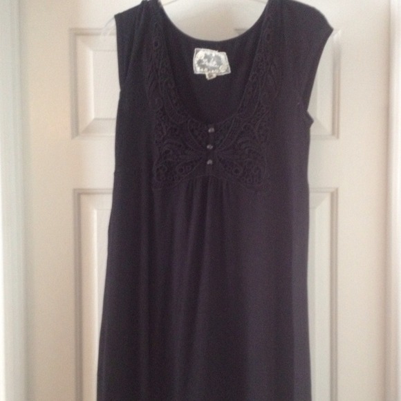 Black cap sleeve Anthropologie dress
