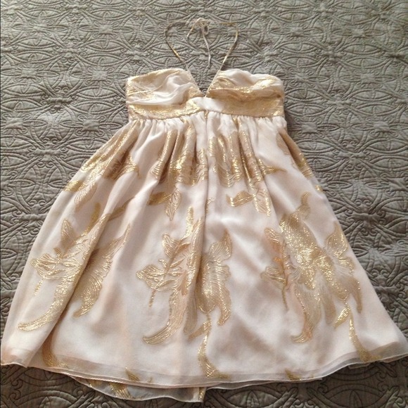 Dresses & Skirts - NWOT Ivory and gold little cocktail dress💛