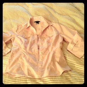 H&M pink and white striped blouse.