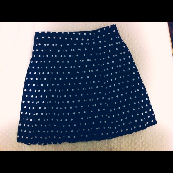 Navy Blue Polka dot Skirt - Forever 21