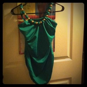 Emerald green halter top