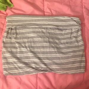 Gray & White Stripped Skirt
