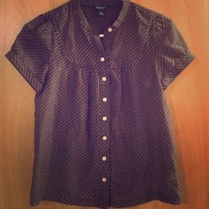 Polka dot button down blouse