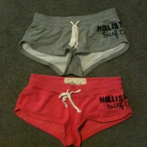 Two pairs of XS Hollister sweat shorts