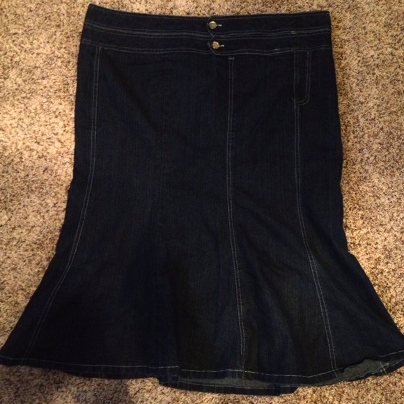Flared Blue Jean Skirt
