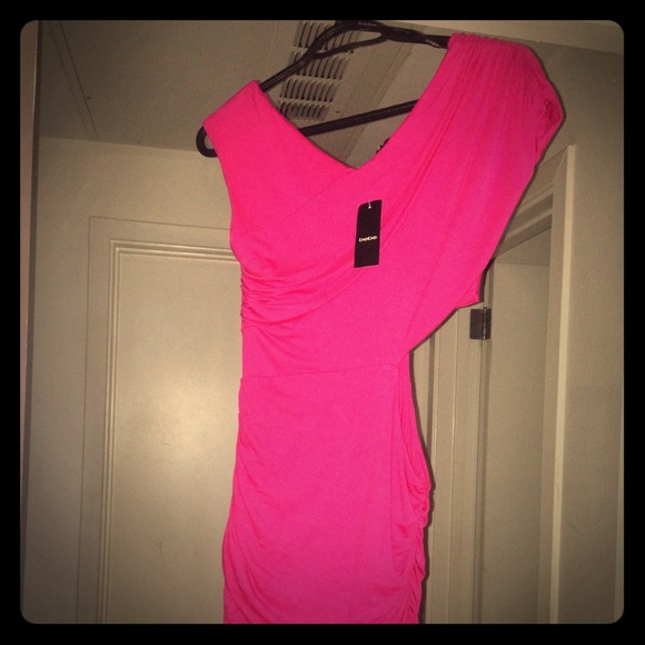Bebe pink cut out dress