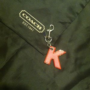 Authentic Coach initial "K" keychain