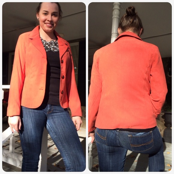Pumpkin Orange "Microsuede" Blazer - Picture 2 of 4