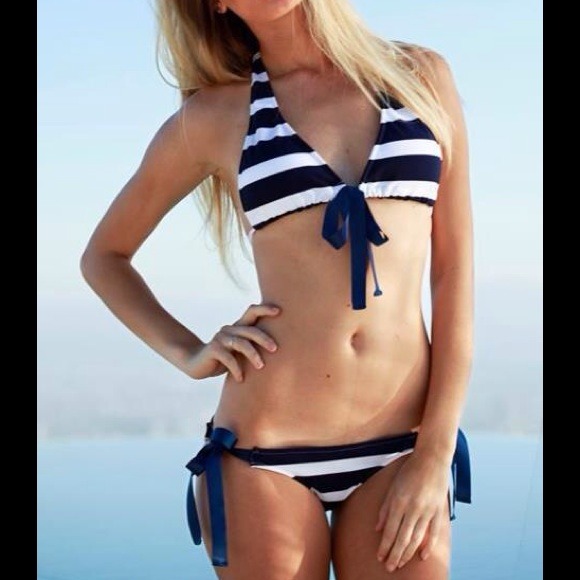 Two piece sailor style bikini