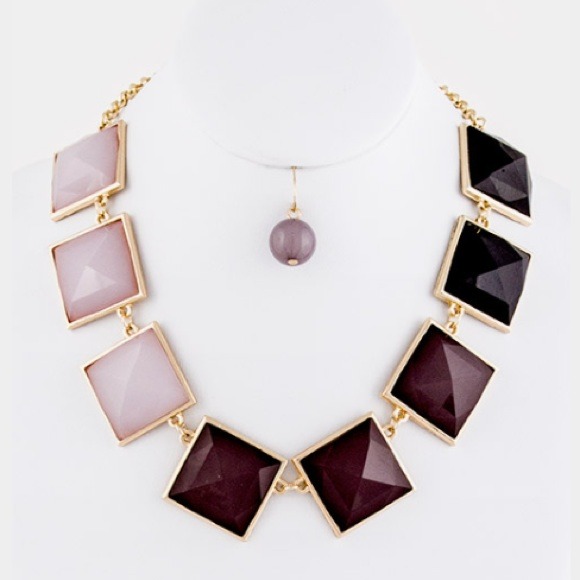 Ombré Square Necklace Set