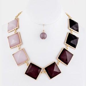 Ombré Square Necklace Set