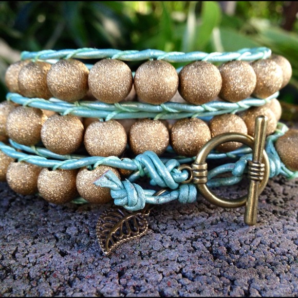 Mint & Gold Triple Wrap Bracelet🍃💛