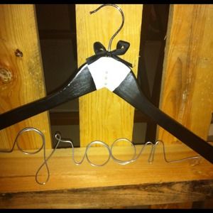 Handmade groom tuxedo hanger