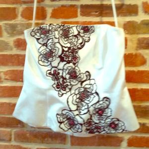 White House black market strapless top