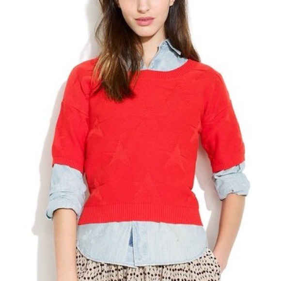 Madewell Sweaters -  SALE  HOST PICK - Madewell Red Embossed Star