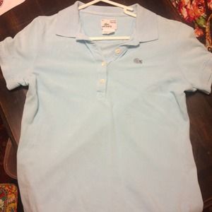 Authentic Lacoste Polo in Light Blue Vintage Wash