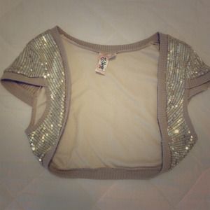 Super short gold sequin shrug