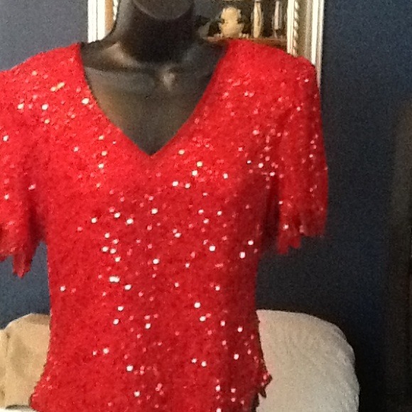 Red sequin top. Vintage