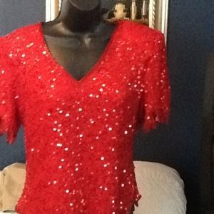 Red sequin top. Vintage