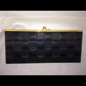 Black satin clutch