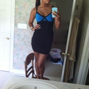 Black and blue dress tank