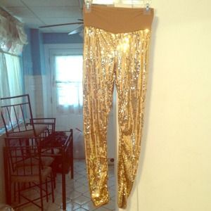 High waist gold sequence pants!