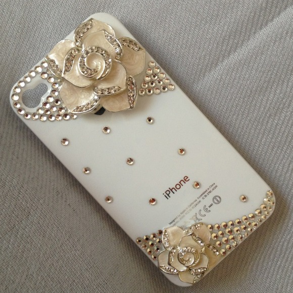 Accessories - iPhone Case with 3D Rhinestones Detail Fits 4/4S