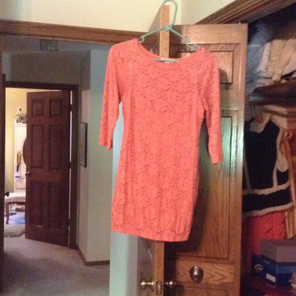 Orange lace dress