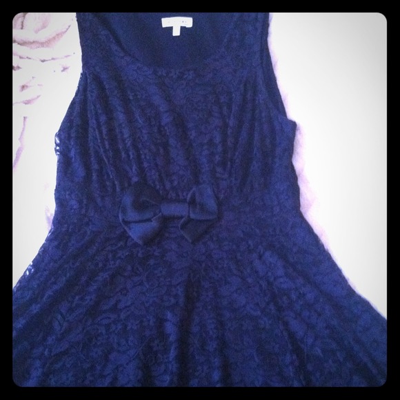 Black lace dress with bow