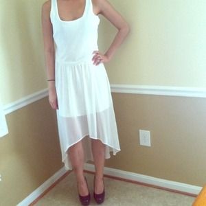RESERVED!White high low dress!