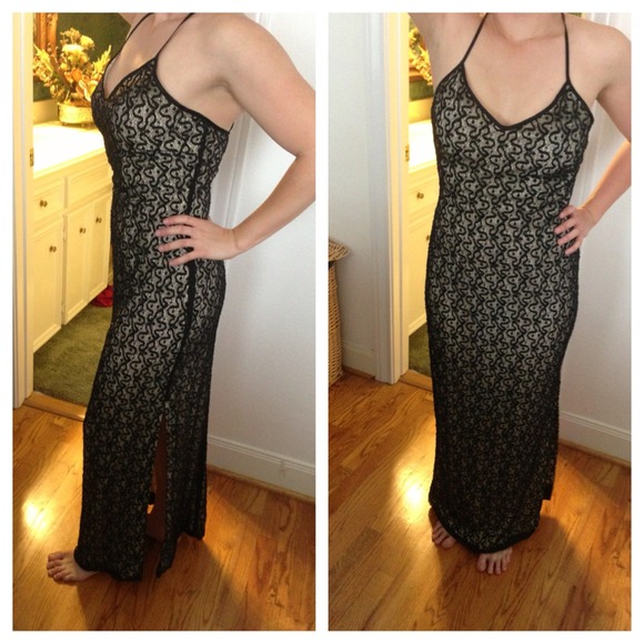 Sexy black laced gown/cocktail dress