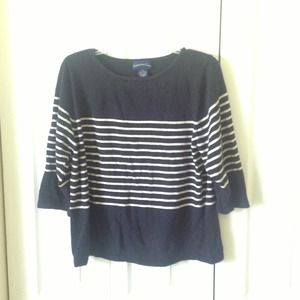 Charter Club Nautical navy white sweater