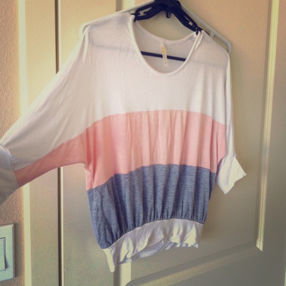 White Peach and Grey Top