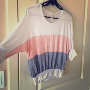 White Peach and Grey Top