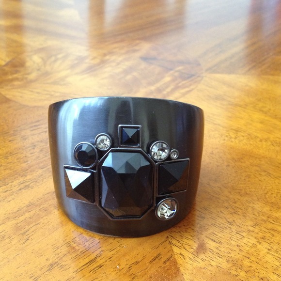 SOLD!! Black Cuff with Stone Detail