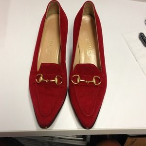 **REDUCED**Red Suede Gucci Shoes