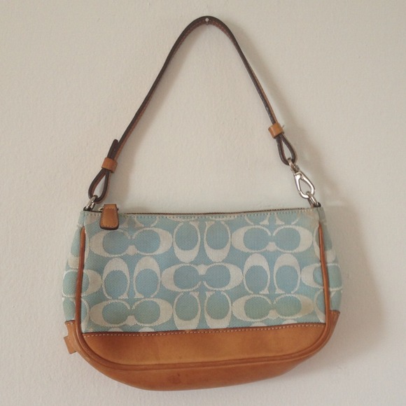SOLD-Coach baby blue signature print