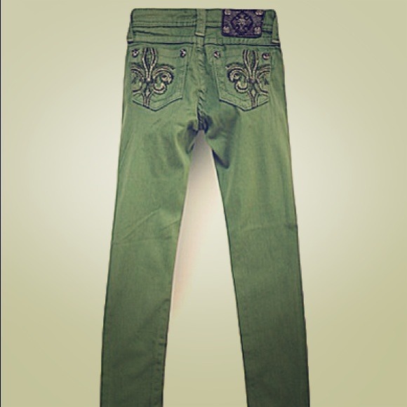 Army green miss me skinny jeans