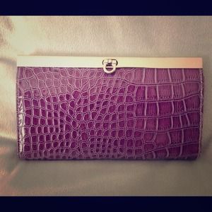 Purple alligator skin style wallet