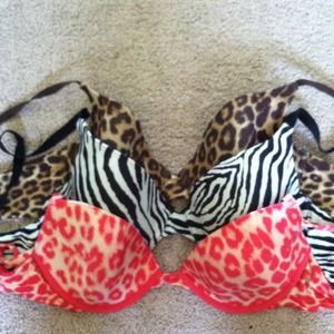 3 express animal print bras
